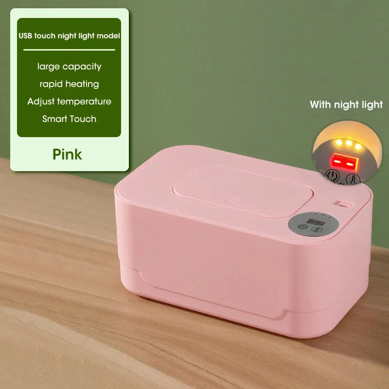 Baby Wipe Warmer with LED Display – Portable USB Wet Towel Heater for Home & Car