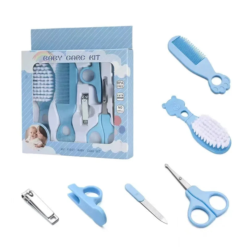 Baby Grooming Kit – 5-in-1 BPA-Free Newborn Care Set with Comb, Brush, Nail Clippers & Scissors