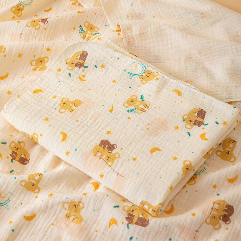 Baby Double-Layer Swaddle Blanket – Soft Breathable Newborn Wrap Quilt for All Seasons