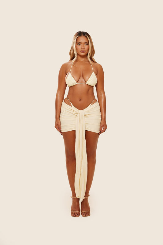 Tie Up Mini Skirt in Cream