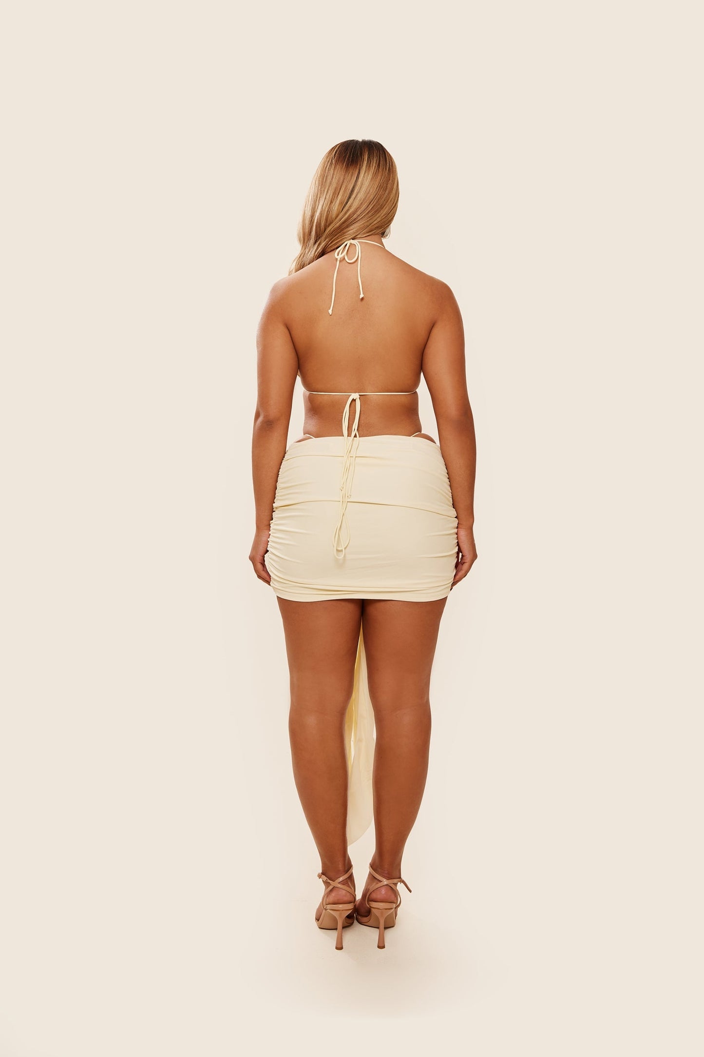 Tie Up Mini Skirt in Cream