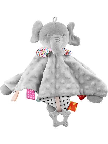 Elephant Baby Comforter Blanket – Soft Appease Rattle Towel Soothing Toy for Newborns & Toddlers