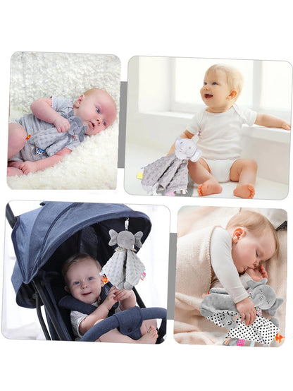 Elephant Baby Comforter Blanket – Soft Appease Rattle Towel Soothing Toy for Newborns & Toddlers