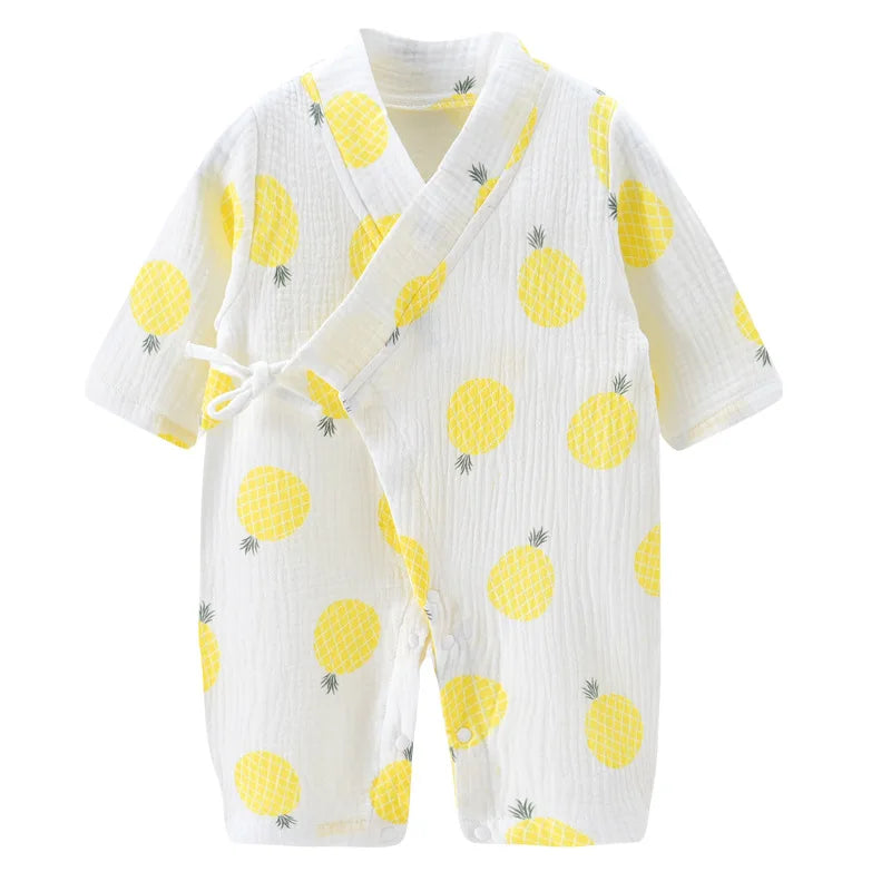Baby Muslin Cotton Long Sleeve Romper – Unisex Jumpsuit for 0–24 Months