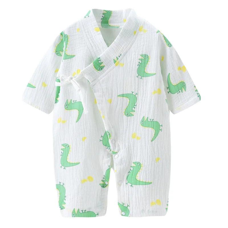 Baby Muslin Cotton Long Sleeve Romper – Unisex Jumpsuit for 0–24 Months