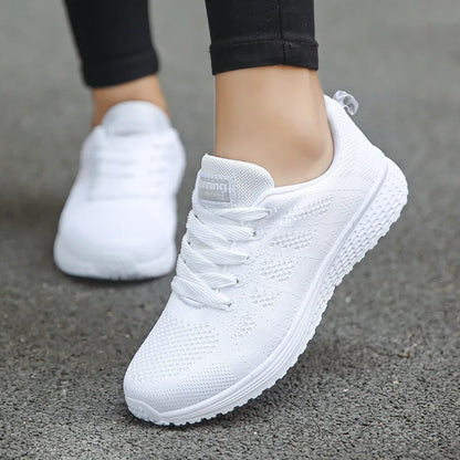 Women's Breathable Mesh Sneakers – Lightweight Casual Walking Flat Shoes