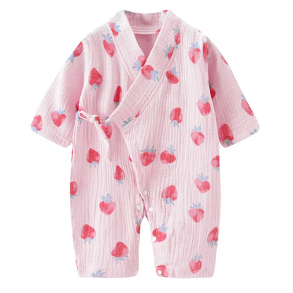 Baby Muslin Cotton Long Sleeve Romper – Unisex Jumpsuit for 0–24 Months