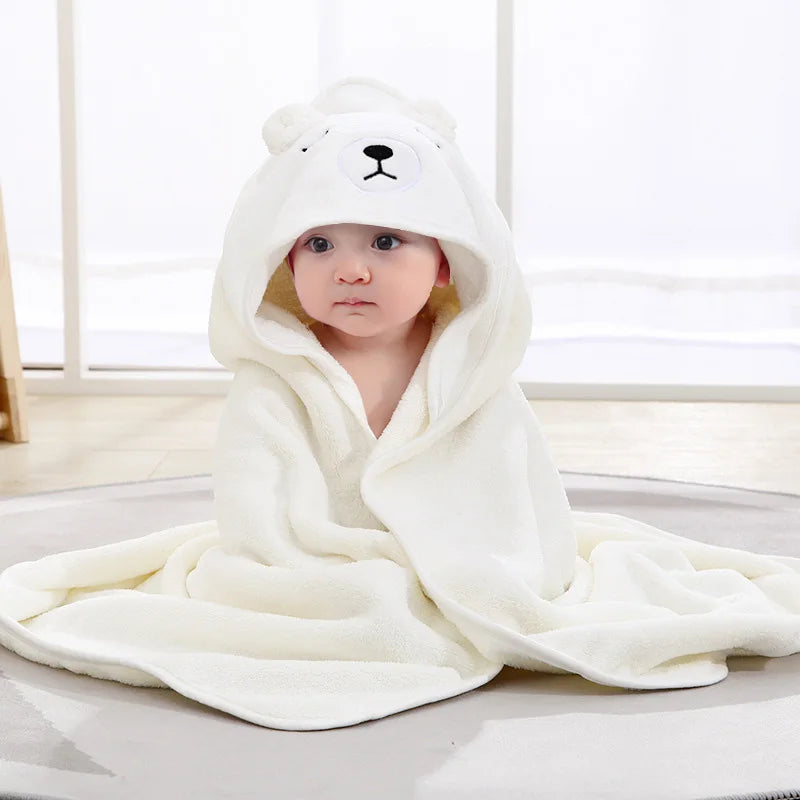 Cartoon Animal Baby Hooded Bath Towel – Soft Newborn Bathrobe Swaddle Wrap for Boys & Girls