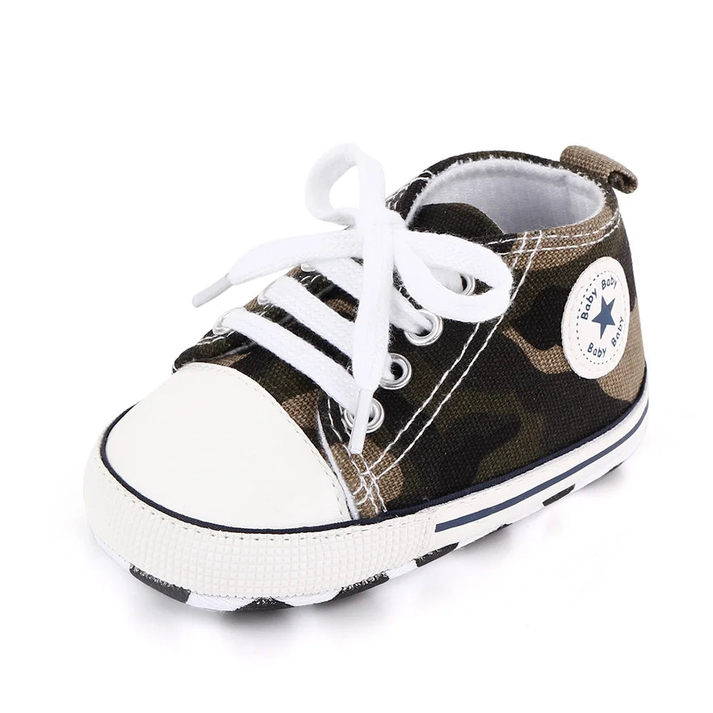 Baby Canvas Sneakers – Classic Soft Sole Non-Slip First Walker Shoes for Boys & Girls