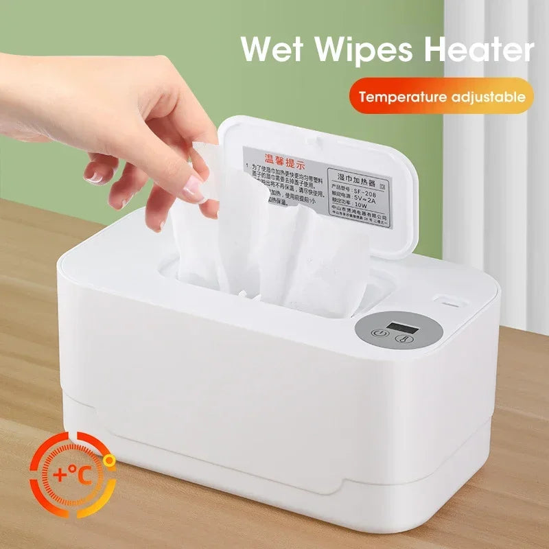 Baby Wipe Warmer with LED Display – Portable USB Wet Towel Heater for Home & Car