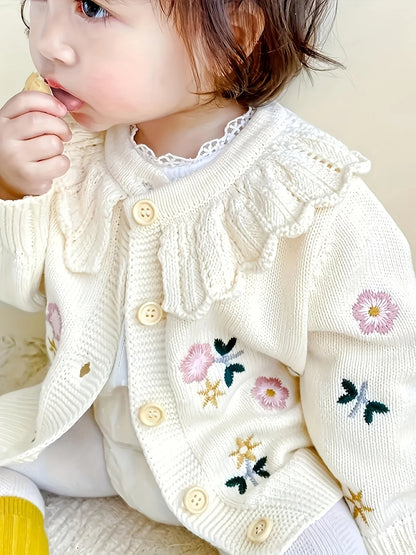 Baby Girl Knitted Cardigan Sweater – Warm Toddler Winter Top for Autumn & Winter