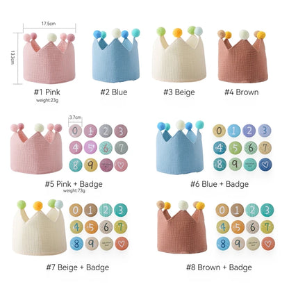 Baby Birthday Crown Hat – Woolen Ball Headband for Kids Party & Photography Props