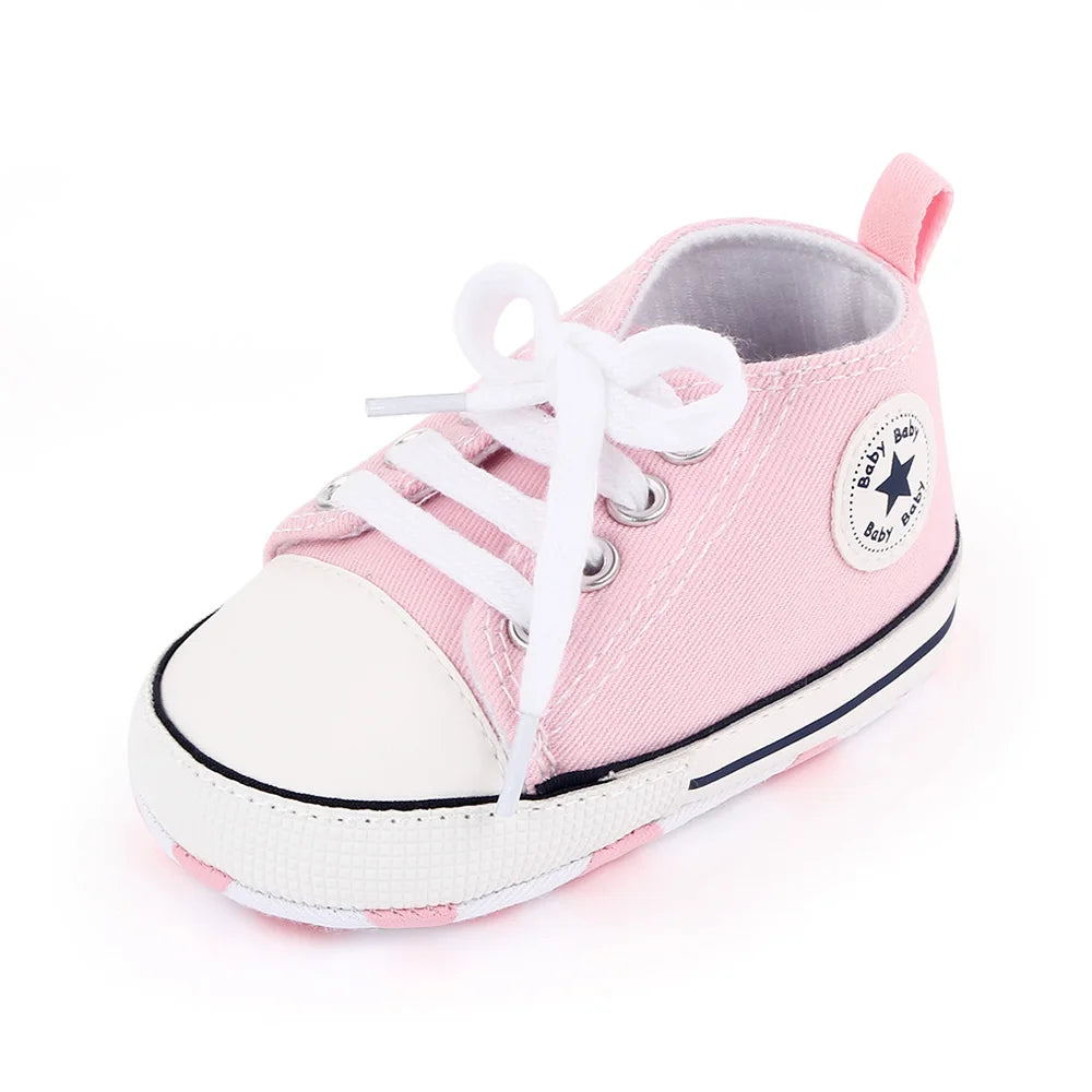 Baby Canvas Sneakers – Classic Soft Sole Non-Slip First Walker Shoes for Boys & Girls