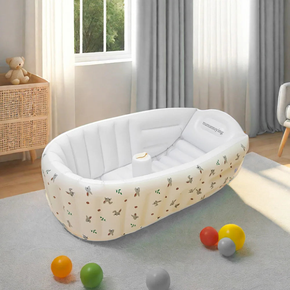 Baby Inflatable Bathtub – Portable Cartoon Animal Swimming Pool for Newborns & Toddlers