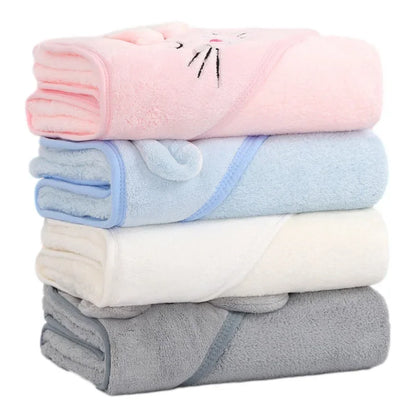 Cartoon Animal Baby Hooded Bath Towel – Soft Newborn Bathrobe Swaddle Wrap for Boys & Girls