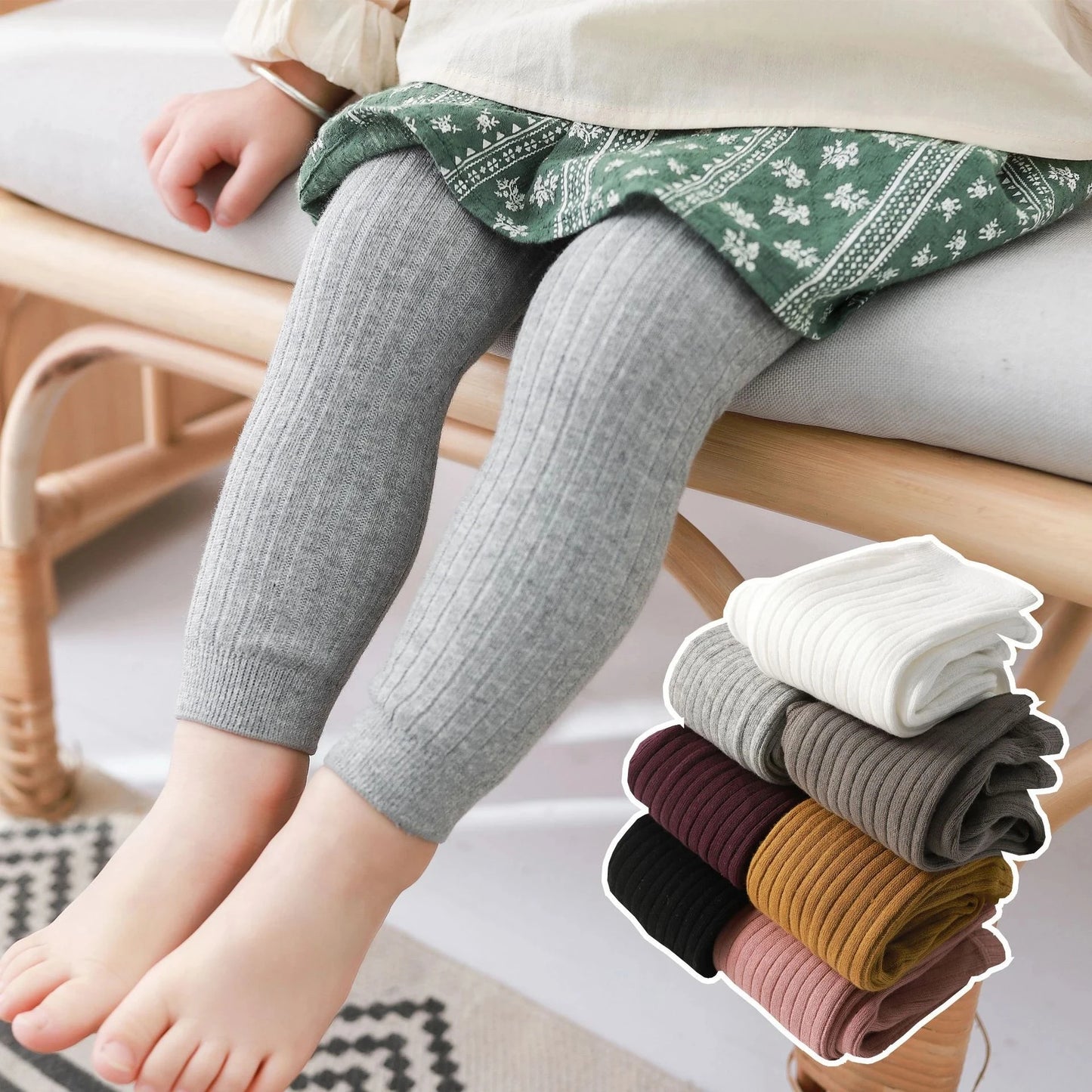 Baby Cotton Stretch Leggings – Soft Knit Tights & Trousers for Boys & Girls 0–6 Years