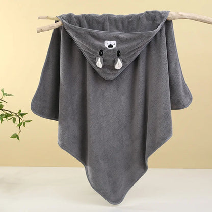 Cute Baby Bath Towel – Soft Absorbent Newborn Swaddle Wrap Blanket for Boys & Girls