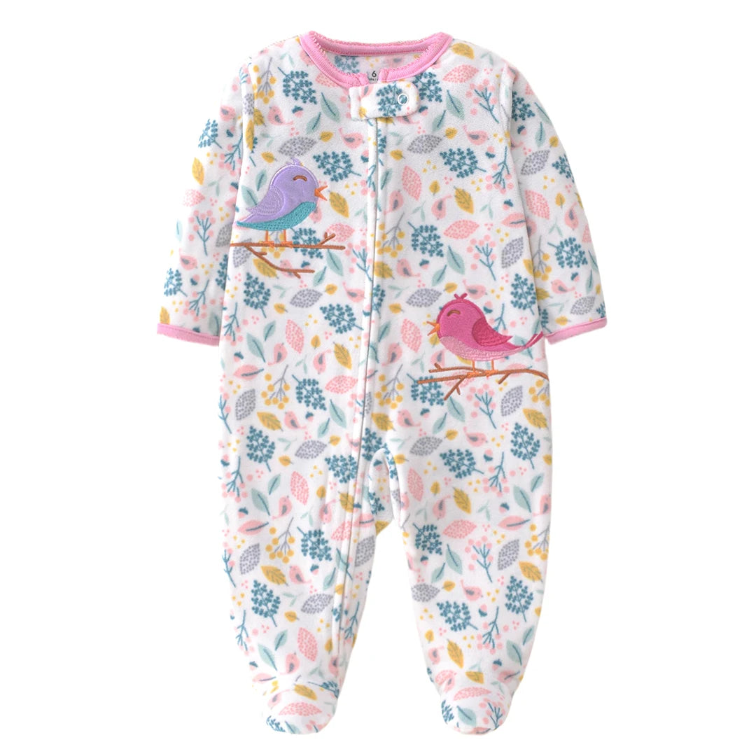 Baby Winter Fleece Romper – Warm Unisex Jumpsuit for Newborns 3–12 Months