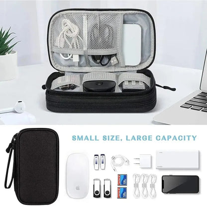 Portable Travel Cable Organizer Bag – Waterproof Double Layer Storage Pouch