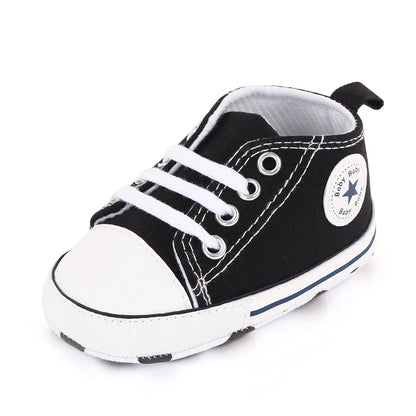 Baby Canvas Sneakers – Classic Soft Sole Non-Slip First Walker Shoes for Boys & Girls
