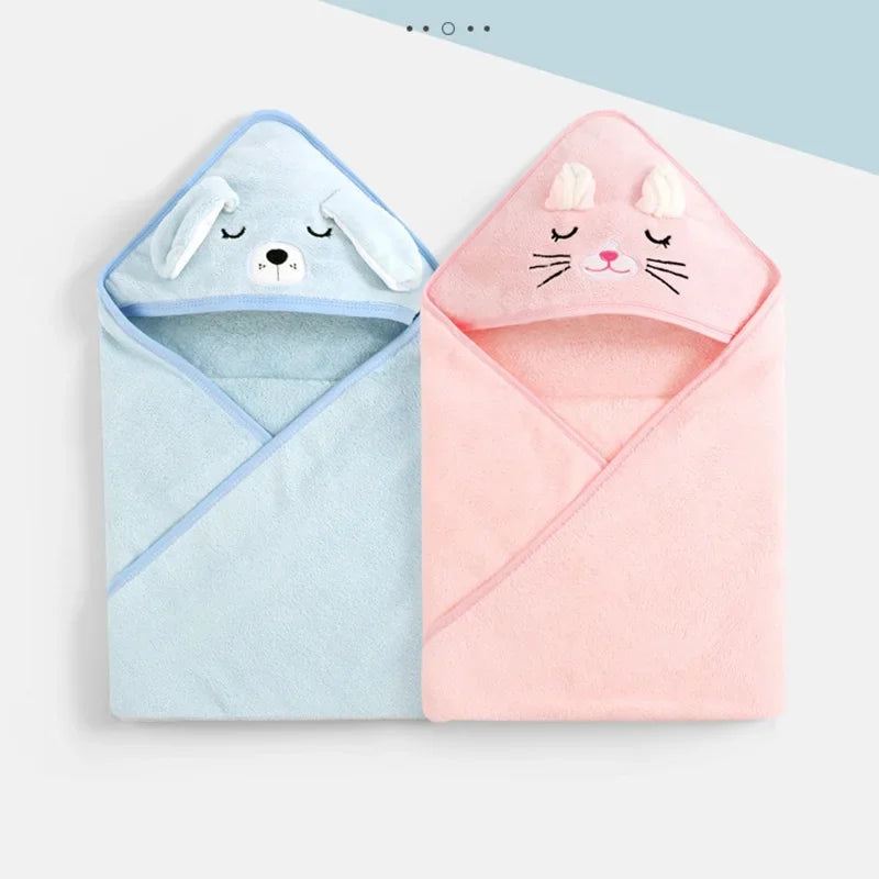 Cartoon Animal Baby Hooded Bath Towel – Soft Newborn Bathrobe Swaddle Wrap for Boys & Girls