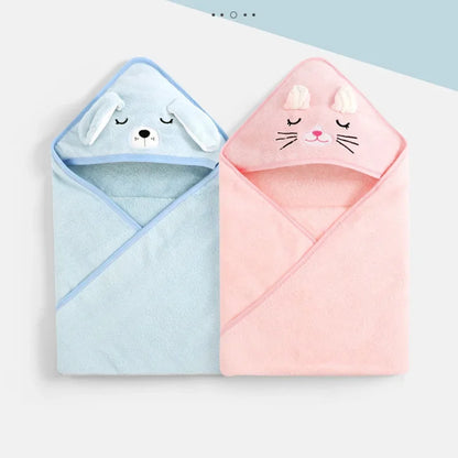 Cartoon Animal Baby Hooded Bath Towel – Soft Newborn Bathrobe Swaddle Wrap for Boys & Girls