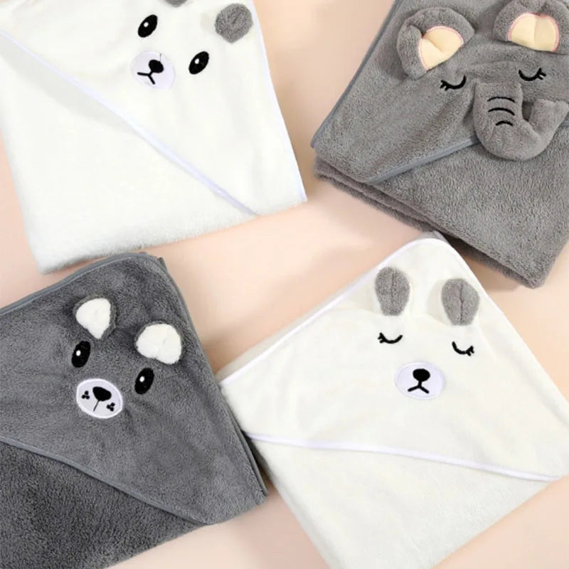 Cute Baby Bath Towel – Soft Absorbent Newborn Swaddle Wrap Blanket for Boys & Girls