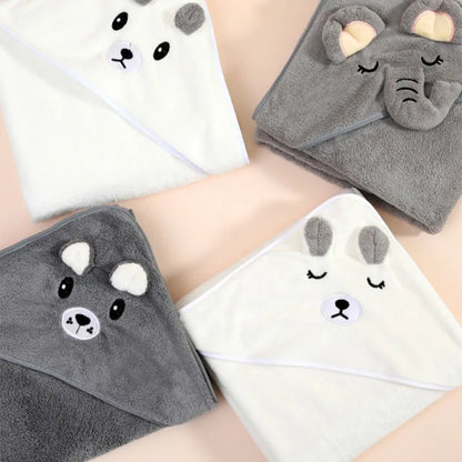 Cute Baby Bath Towel – Soft Absorbent Newborn Swaddle Wrap Blanket for Boys & Girls