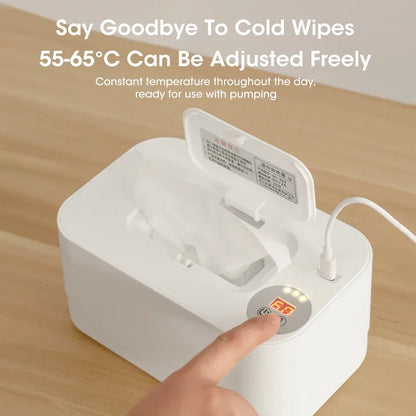 Baby Wipe Warmer with LED Display – Portable USB Wet Towel Heater for Home & Car