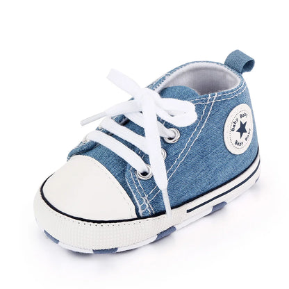 Baby Canvas Sneakers – Classic Soft Sole Non-Slip First Walker Shoes for Boys & Girls