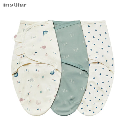 Baby Swaddle Blanket 3-Pack – 100% Cotton Adjustable Newborn Wrap Set for 0–6 Months