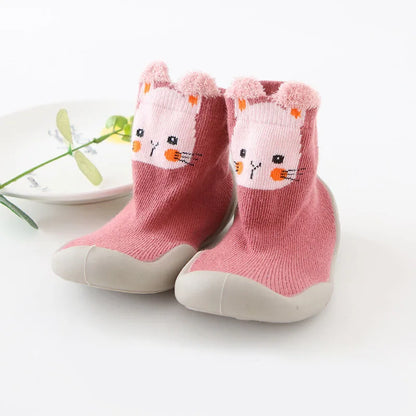Baby Knit Booties – Soft Non-Slip Rubber Sole Barefoot Floor Shoes for Infant Boys & Girls
