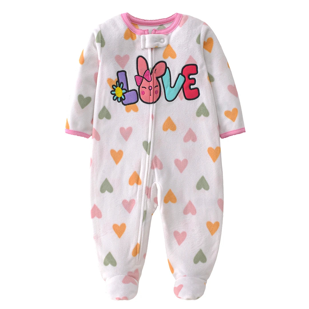 Baby Winter Fleece Romper – Warm Unisex Jumpsuit for Newborns 3–12 Months