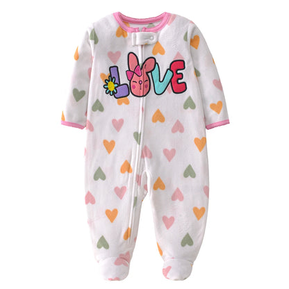 Baby Winter Fleece Romper – Warm Unisex Jumpsuit for Newborns 3–12 Months