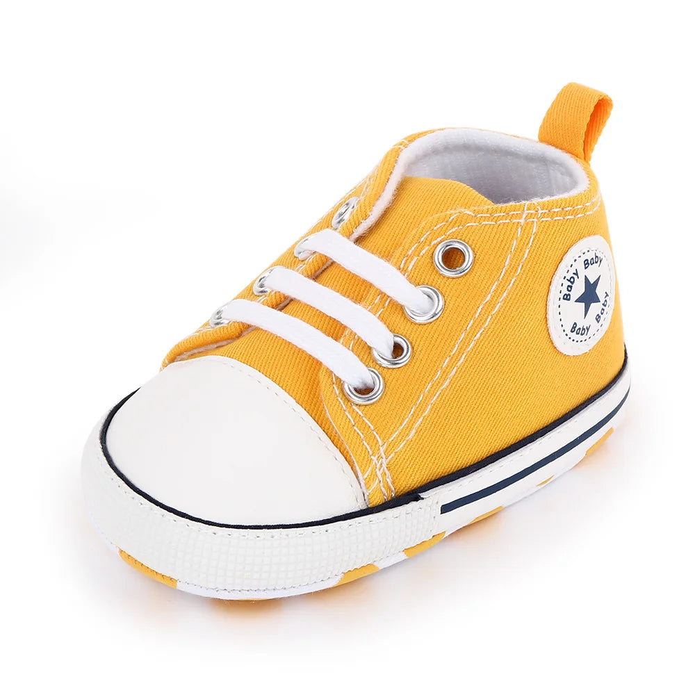 Baby Canvas Sneakers – Classic Soft Sole Non-Slip First Walker Shoes for Boys & Girls
