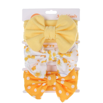 Baby Headbands 3-Pack – Cute Cotton Bow & Print Hairbands for Newborns