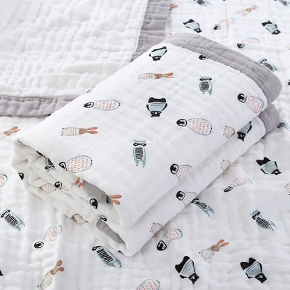 Baby 6-Layer Cotton Gauze Blanket – Soft Breathable Newborn Swaddle & Bath Towel