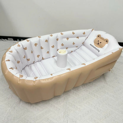 Baby Inflatable Bathtub – Portable Cartoon Animal Swimming Pool for Newborns & Toddlers