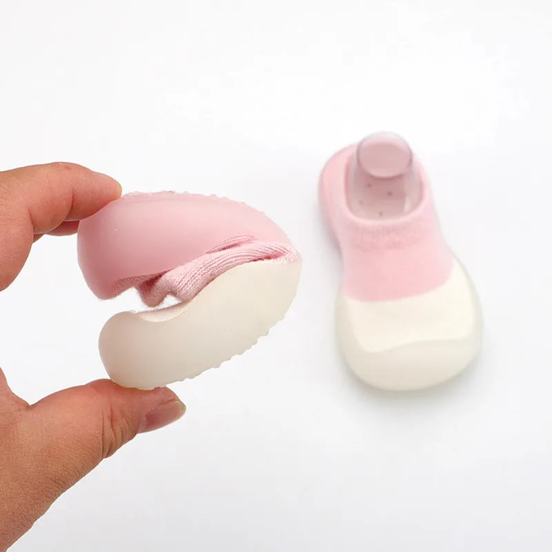 Baby Knit Booties – Soft Non-Slip Rubber Sole Barefoot Floor Shoes for Infant Boys & Girls