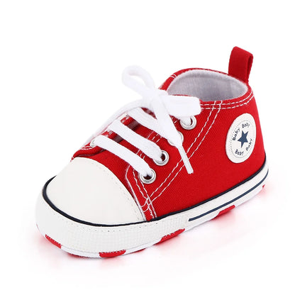 Baby Canvas Sneakers – Classic Soft Sole Non-Slip First Walker Shoes for Boys & Girls
