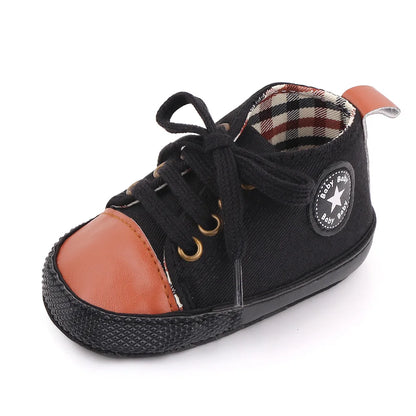 Baby Canvas Sneakers – Classic Soft Sole Non-Slip First Walker Shoes for Boys & Girls