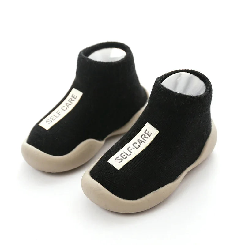 Baby Knit Booties – Soft Non-Slip Rubber Sole Barefoot Floor Shoes for Infant Boys & Girls