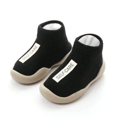Baby Knit Booties – Soft Non-Slip Rubber Sole Barefoot Floor Shoes for Infant Boys & Girls