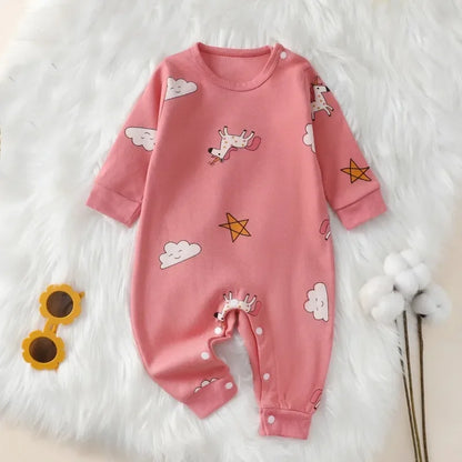 Newborn Baby Cotton Romper – Soft Long Sleeve Infant Clothes for Boys & Girls 0–18 Months