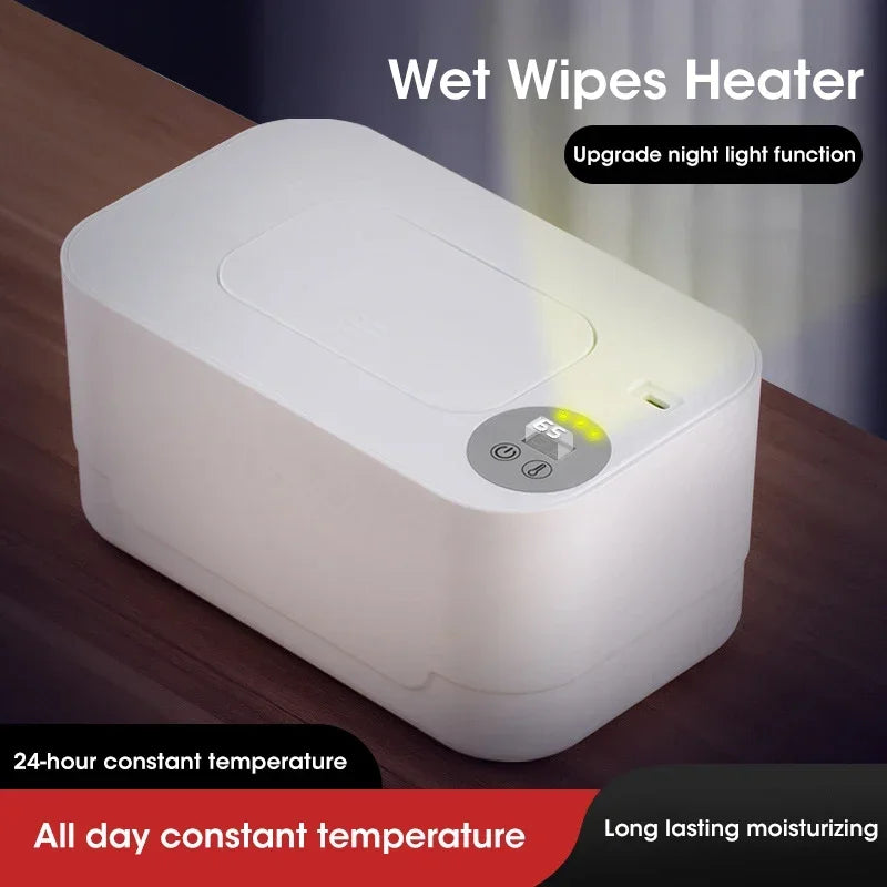 Baby Wipe Warmer with LED Display – Portable USB Wet Towel Heater for Home & Car