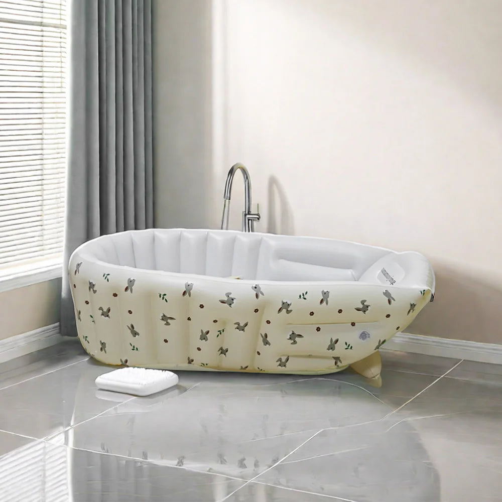 Baby Inflatable Bathtub – Portable Cartoon Animal Swimming Pool for Newborns & Toddlers