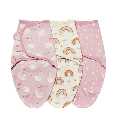 Baby Swaddle Blanket 3-Pack – 100% Cotton Adjustable Newborn Wrap Set for 0–6 Months