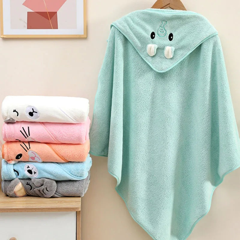Cute Baby Bath Towel – Soft Absorbent Newborn Swaddle Wrap Blanket for Boys & Girls