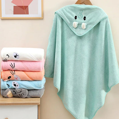 Cute Baby Bath Towel – Soft Absorbent Newborn Swaddle Wrap Blanket for Boys & Girls