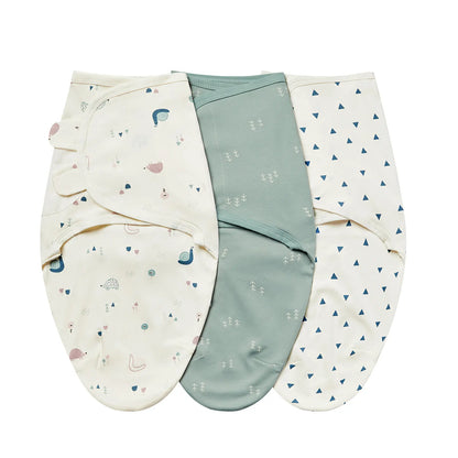 Baby Swaddle Blanket 3-Pack – 100% Cotton Adjustable Newborn Wrap Set for 0–6 Months
